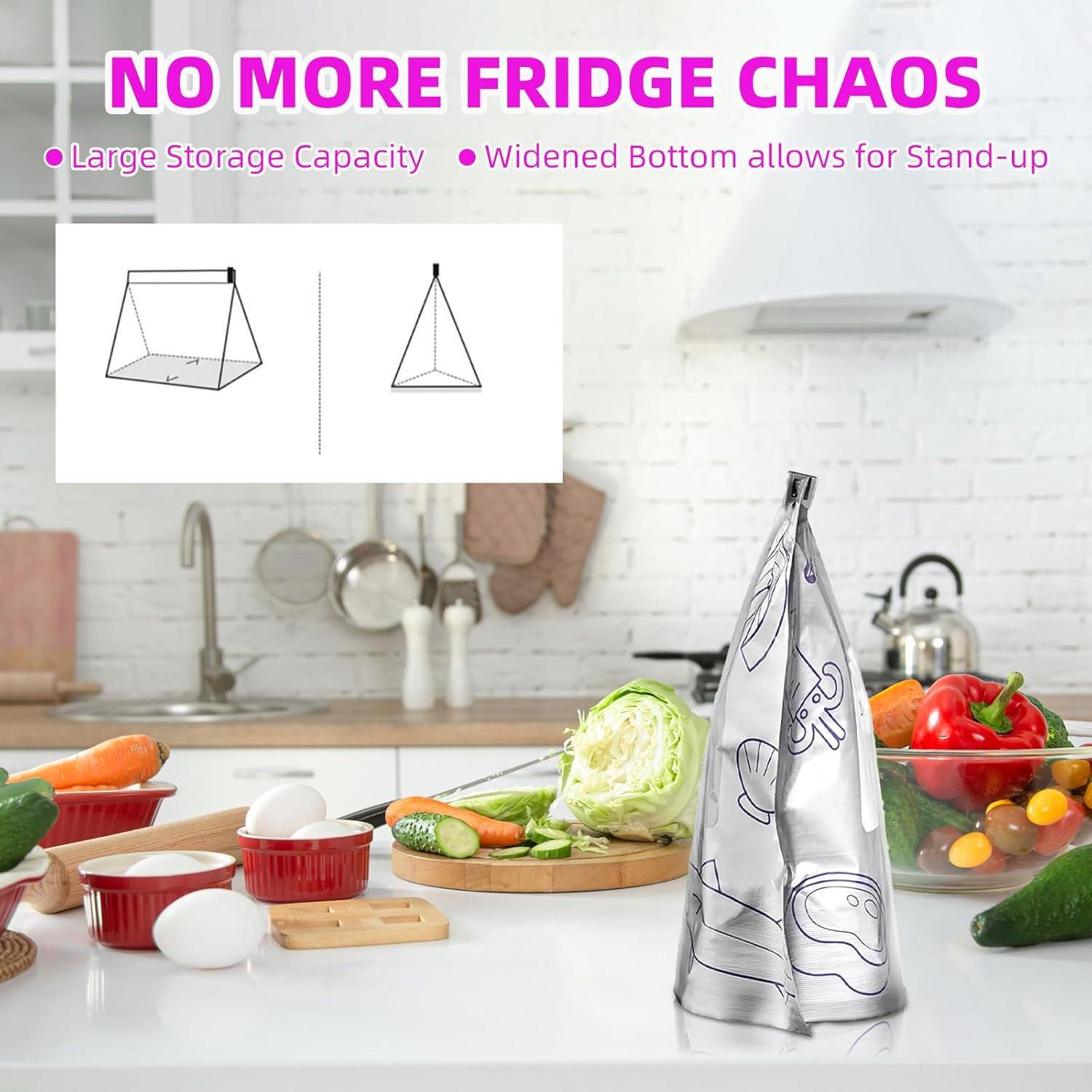 30 Bolsas de Almacenamiento Reutilizables Aluminio Hermético