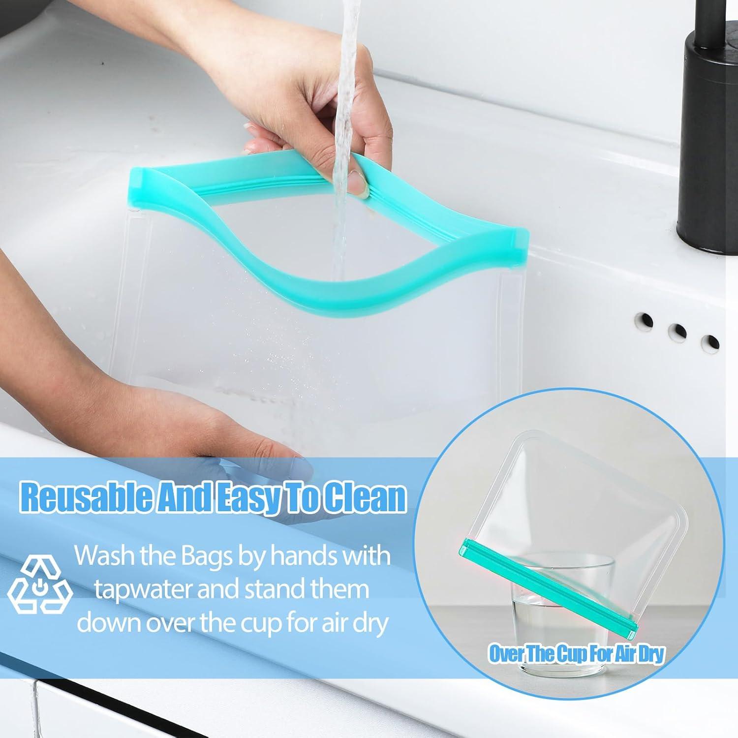 Paquete de 32 Bolsas Reutilizables de Silicona - 3 Tamaños