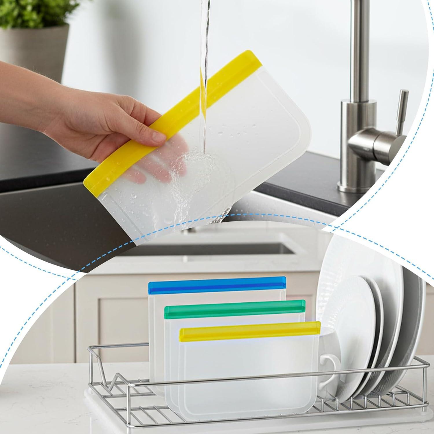 Paquete de 32 Bolsas Reutilizables de Silicona - 3 Tamaños