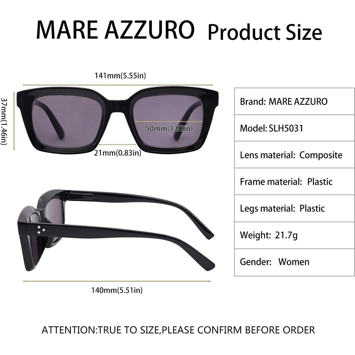 Gafas de Sol Lectoras MARE AZZURO 1.25 UV400 Mujeres
