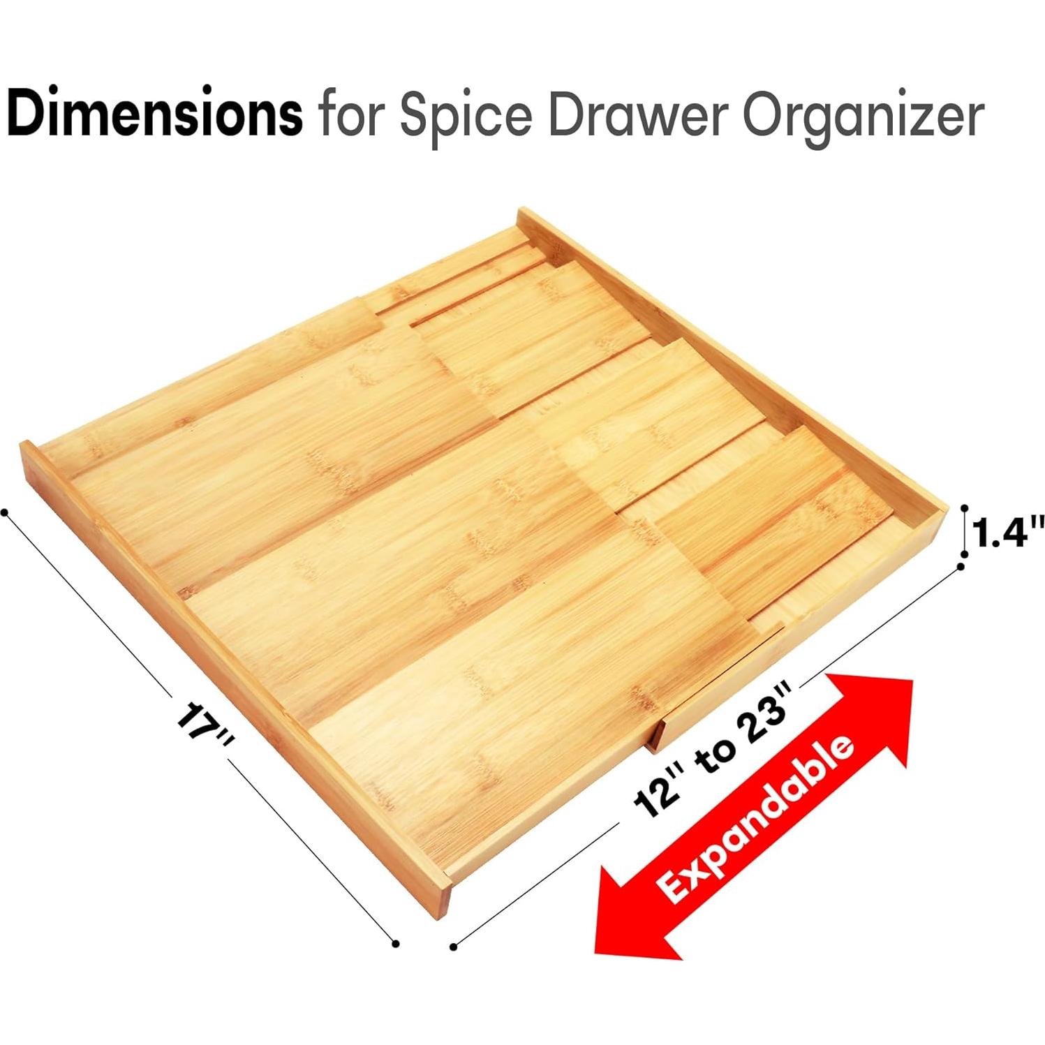 Organizador de Cajones para Especias Thalomely de Bambú 4 Niveles