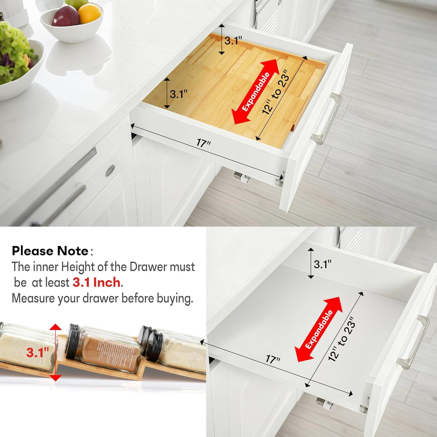 Organizador de Cajones para Especias Thalomely de Bambú 4 Niveles