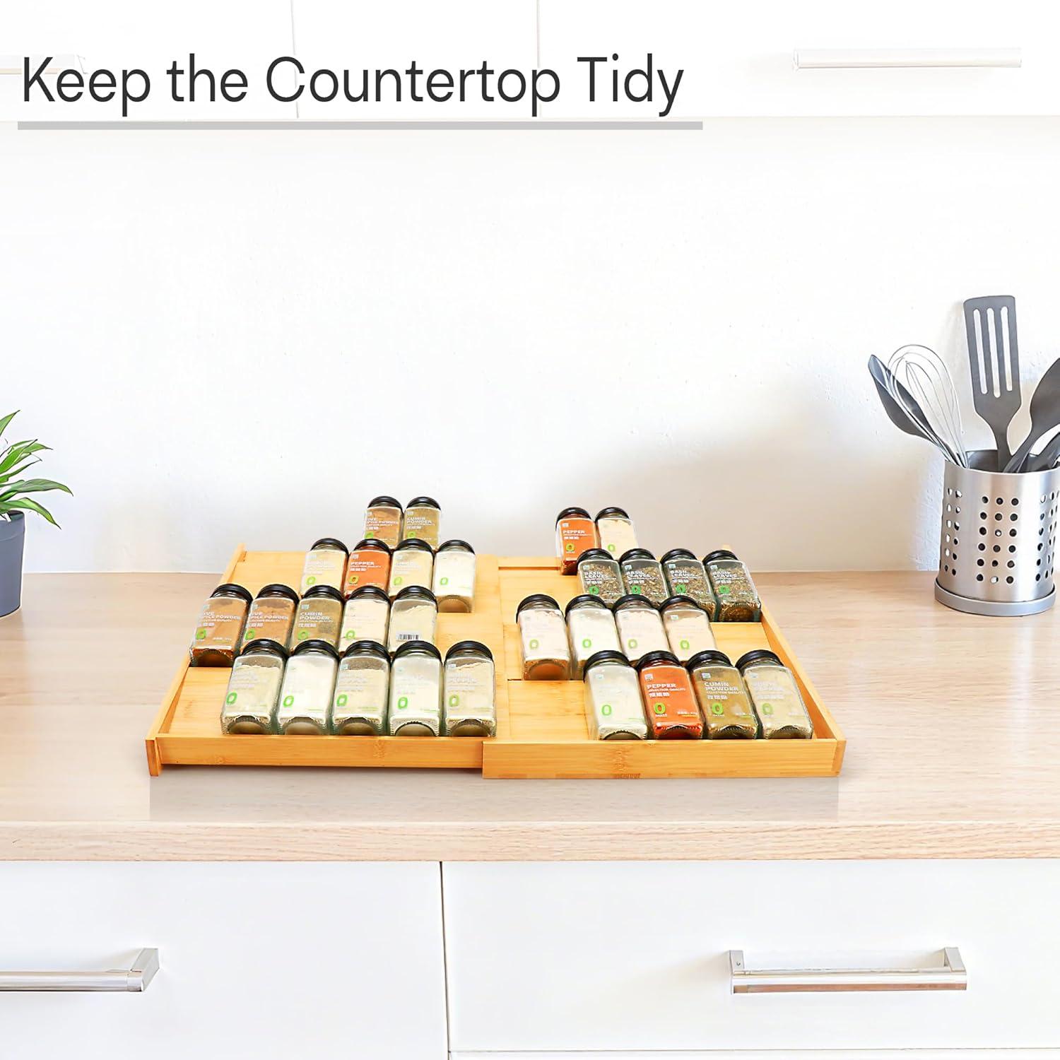 Organizador de Cajones para Especias Thalomely de Bambú 4 Niveles
