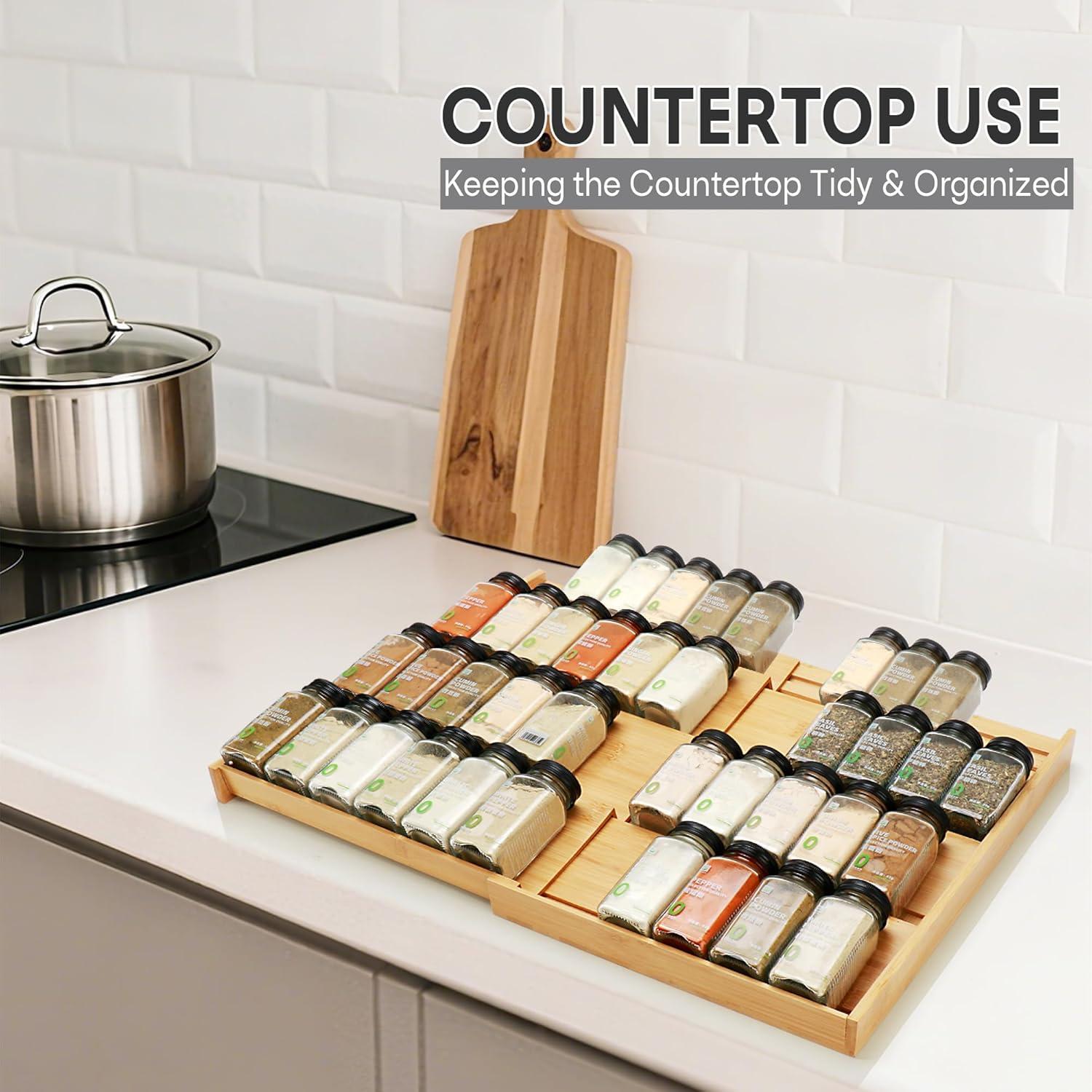 Organizador de Cajones para Especias Thalomely de Bambú 4 Niveles