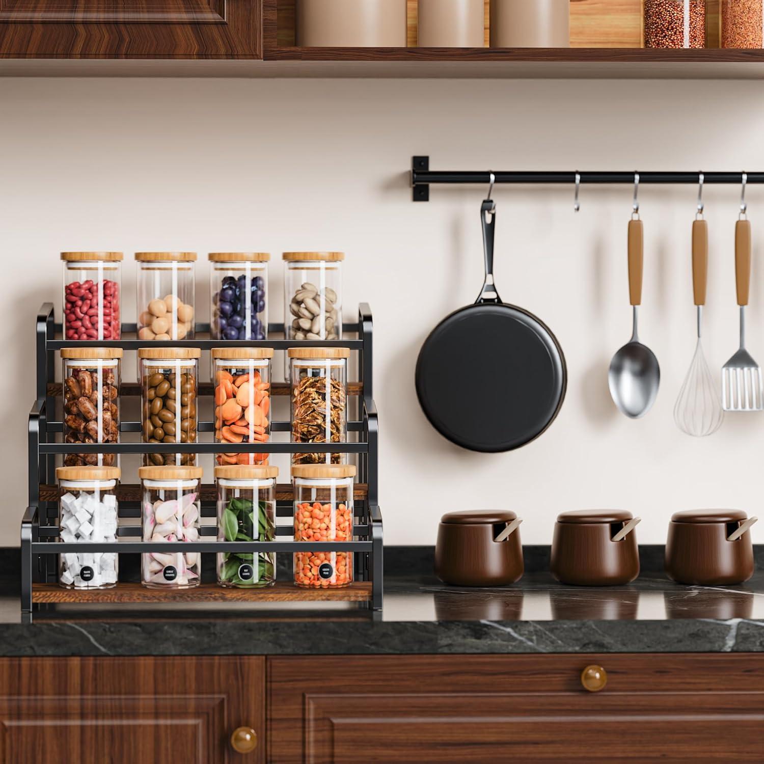 Estante Magnético de 3 Niveles Bwesdero para Jarabes y Especias