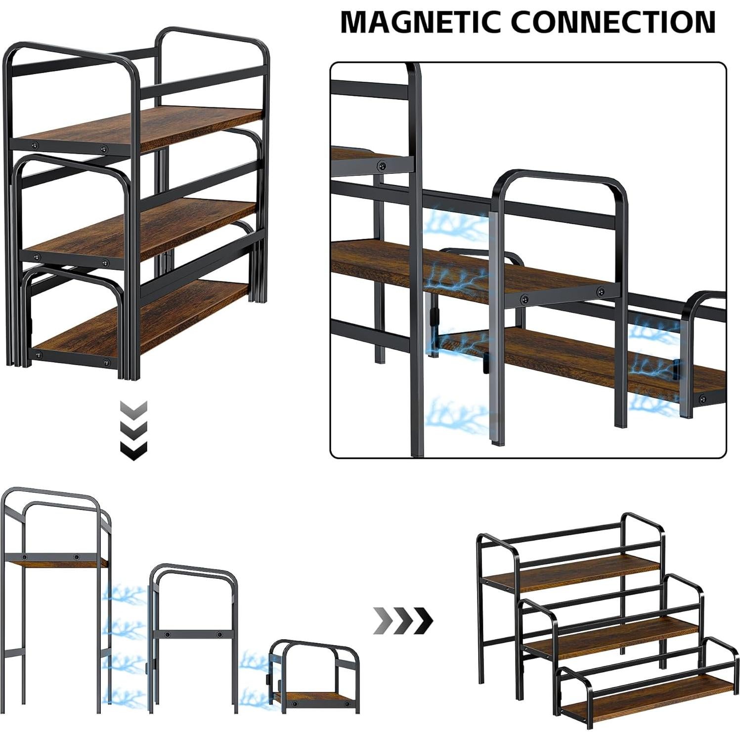 Estante Magnético de 3 Niveles Bwesdero para Jarabes y Especias