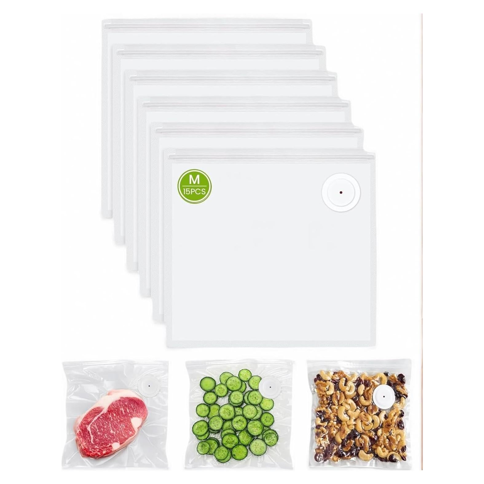 Bolsas de Sellado al Vacío GPUTEK 30 PCS Reutilizables Medianas