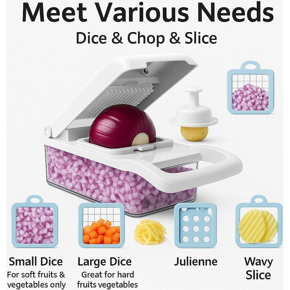 Picadora de Verduras 16 en 1 Casafoyer Azul - Multifuncional