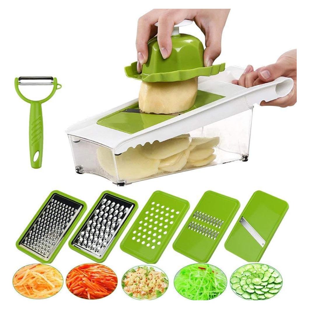 Cortador de Mandolina HaetFire 5 en 1 con 5 Cuchillas Intercambiables