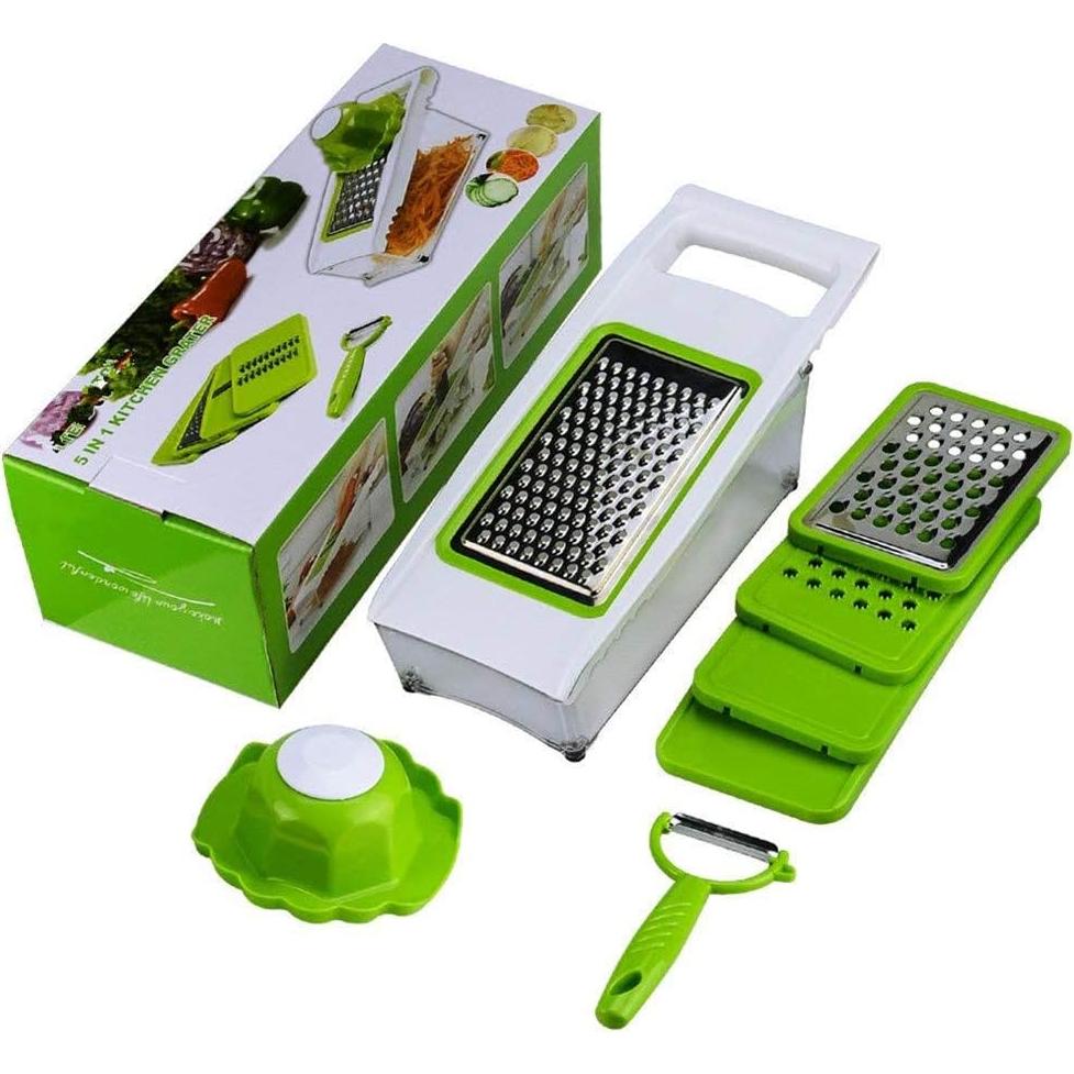 Cortador de Mandolina HaetFire 5 en 1 con 5 Cuchillas Intercambiables