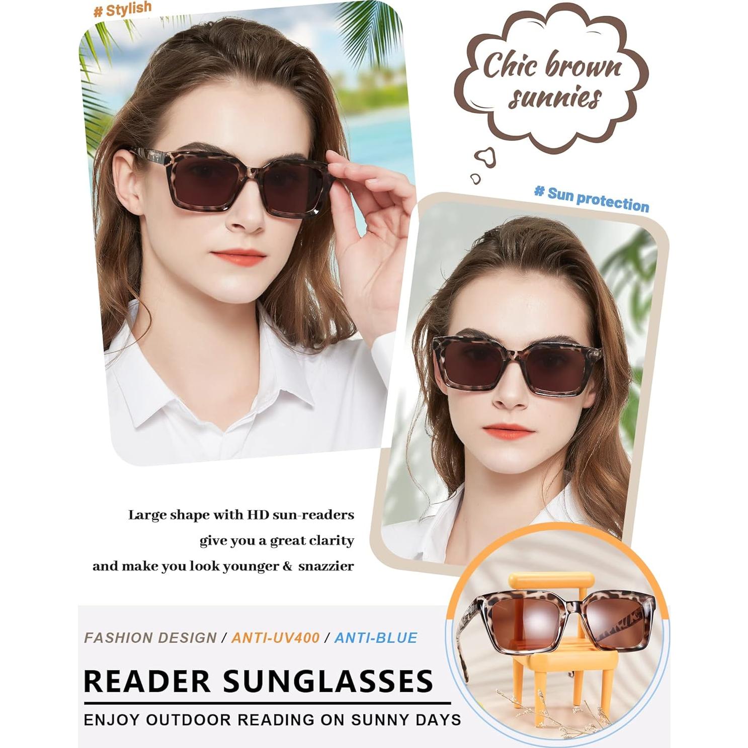 Gafas de sol MARE AZZURO 1.25 para lectura UV400 Marrón