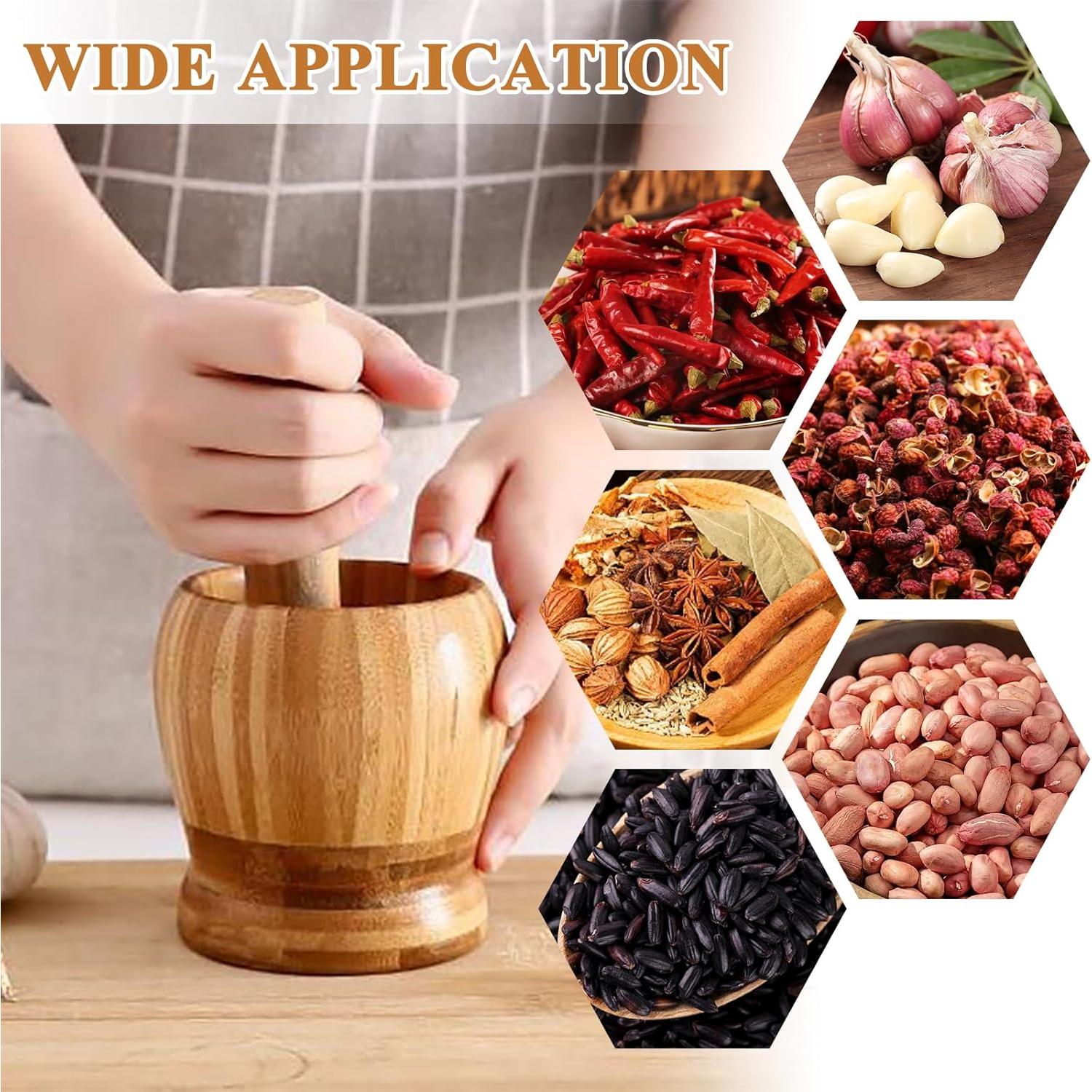 Juego de Mortero y Mano de Mortero Supkiir + Aplastador de Plátano