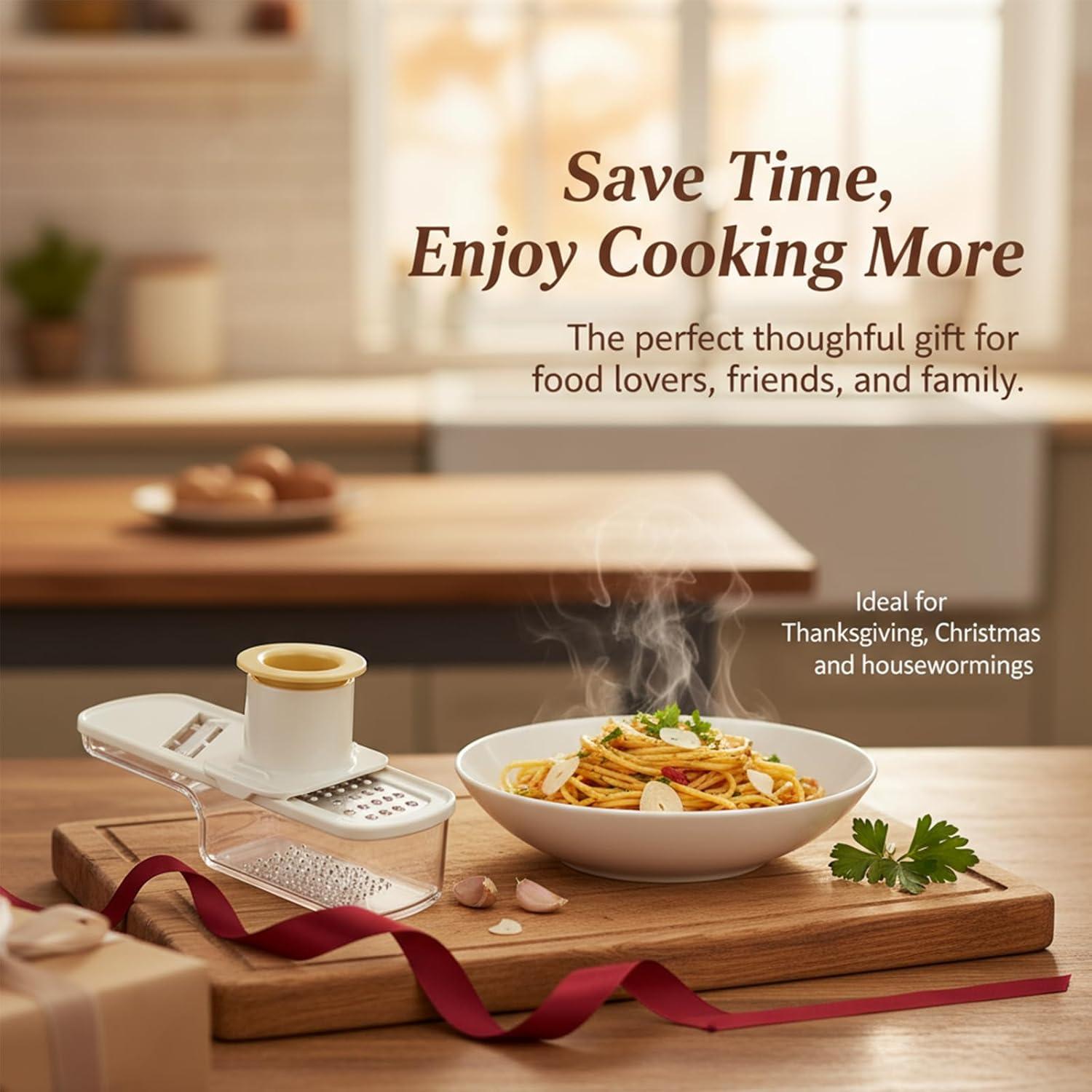 Picador de Ajo Multifuncional NixusHep 3 en 1 Verde