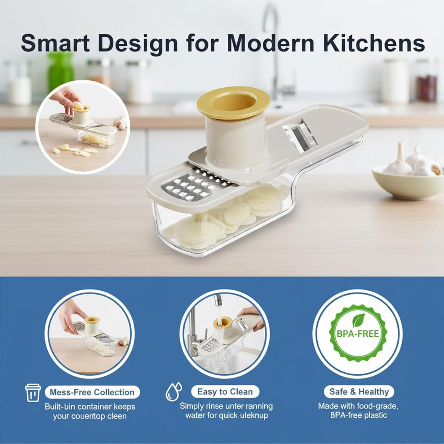 Picador de Ajo Multifuncional NixusHep 3 en 1 Verde