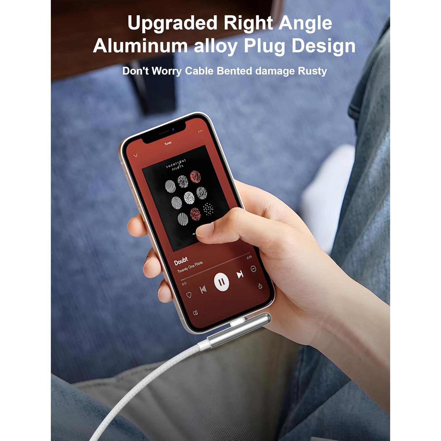 Cable USB C 240W 16 pies AIAUXAI Carga Rápida Blanco