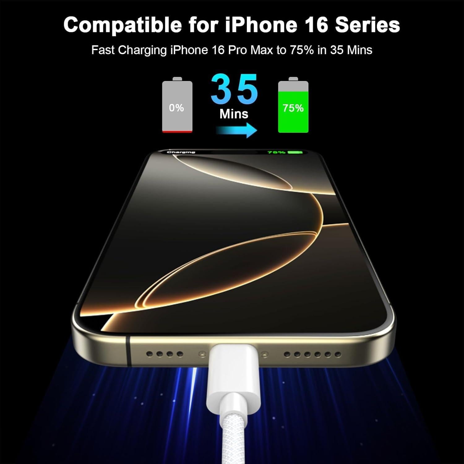 Cable Carplay 3M esbeecables USB A a C para iPhone 17/16/15