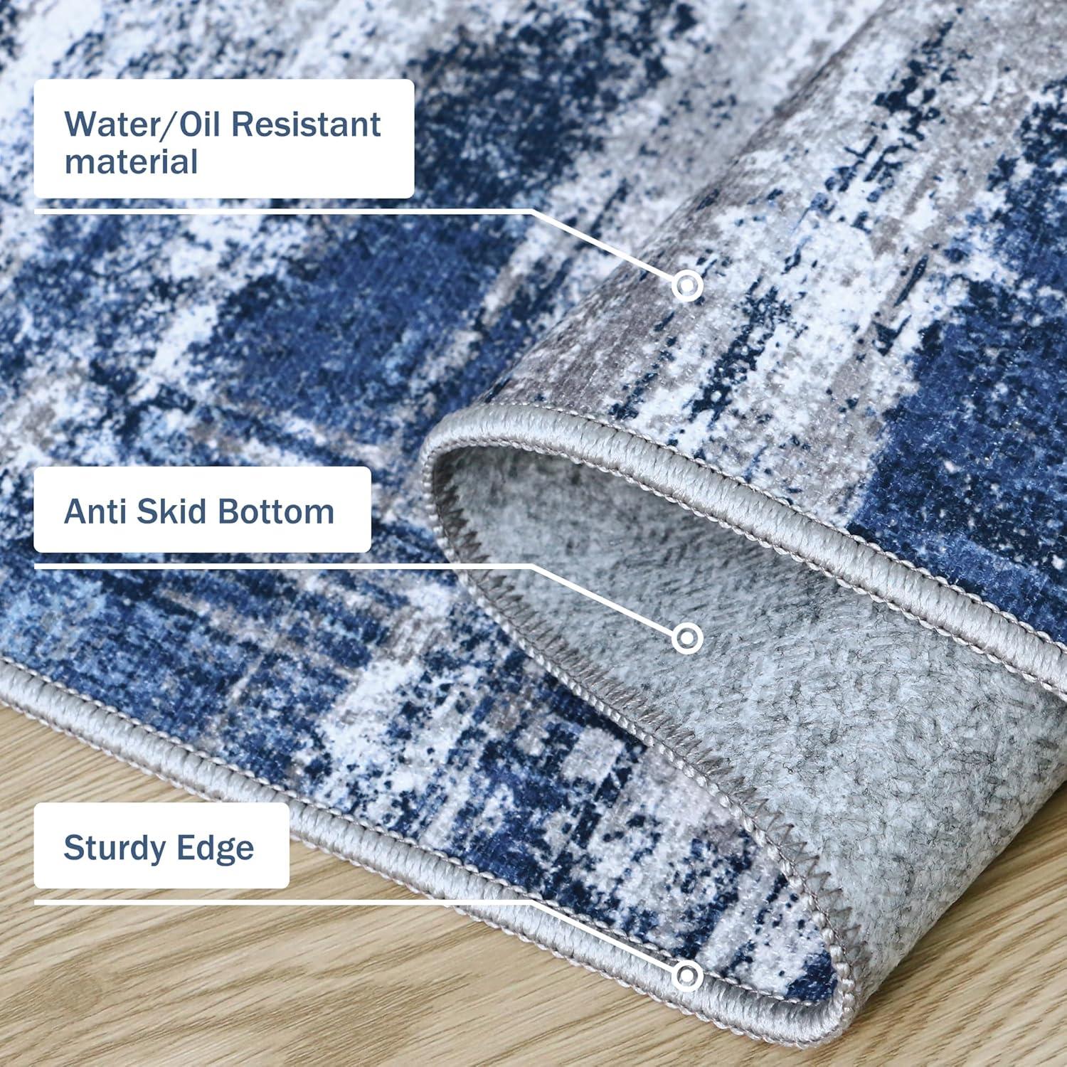 Alfombrillas de Cocina Antideslizantes GENIMO 3 Piezas Azul y Marfil