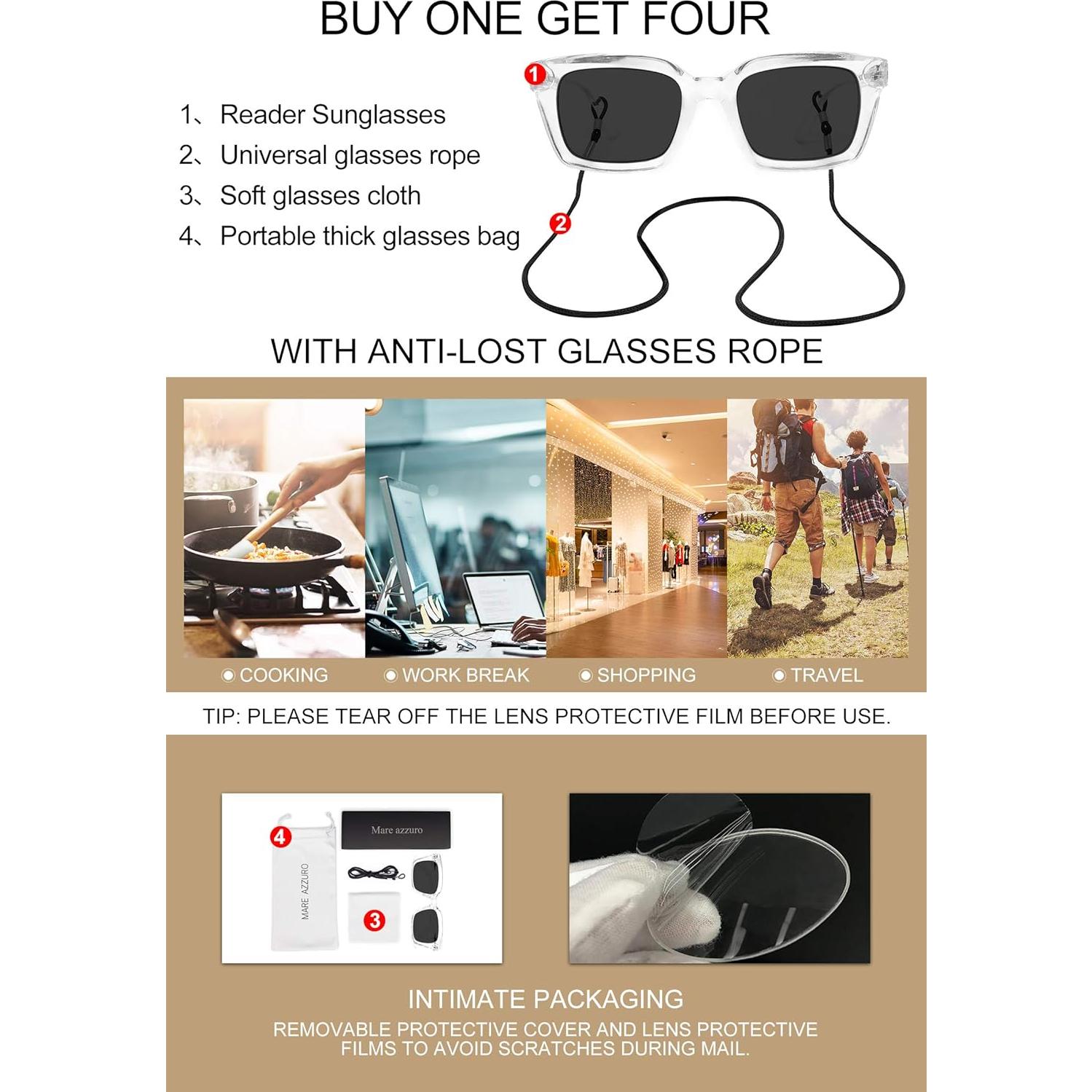 Gafas de Sol Lectoras MARE AZZURO 2.5 UV400 Mujeres