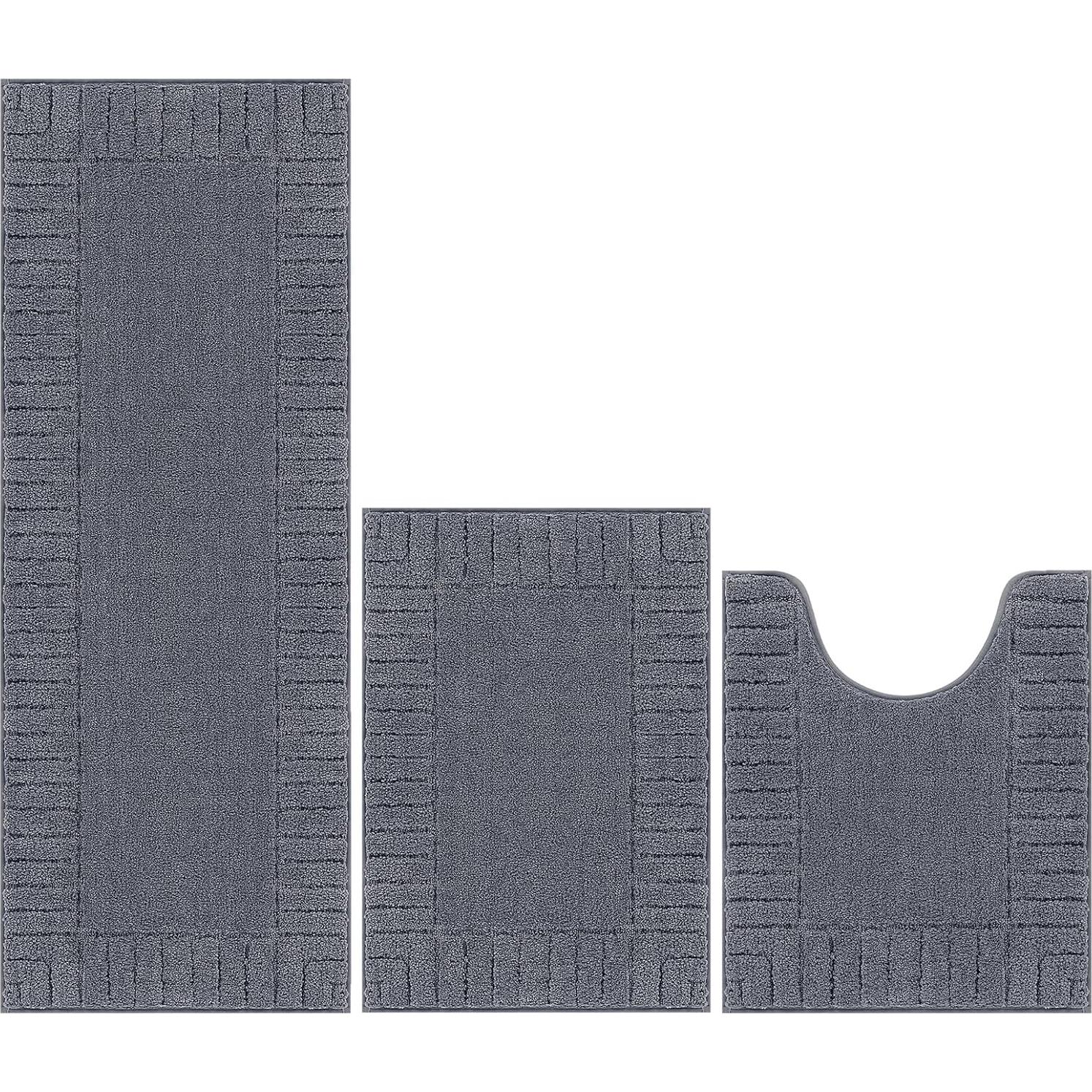 Conjunto de Alfombrillas de Baño Pauwer 3 Piezas Antideslizantes