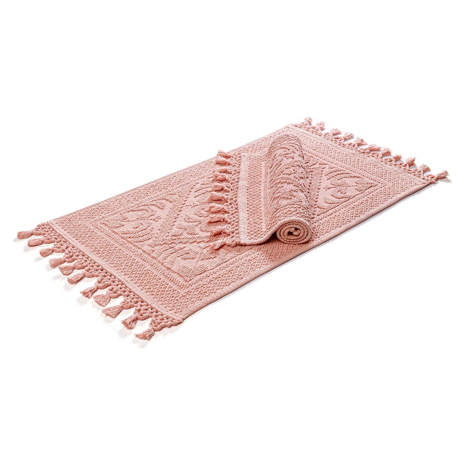 Conjunto de 2 Alfombrillas de Baño Savi Home Algodón Rosa Bebé