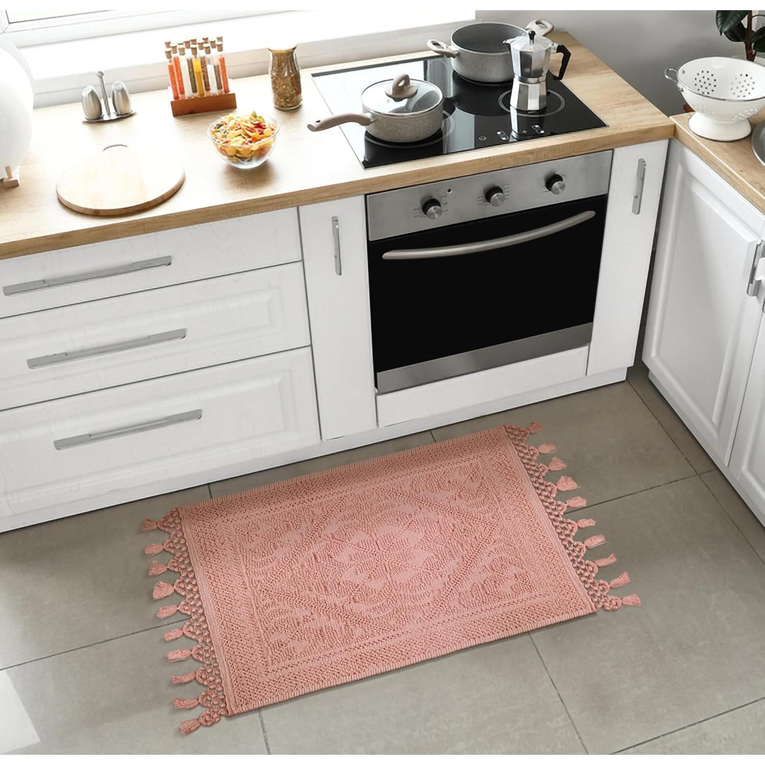 Conjunto de 2 Alfombrillas de Baño Savi Home Algodón Rosa Bebé