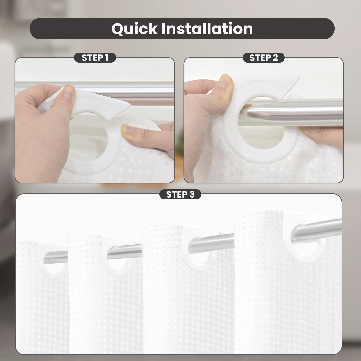 Cortina de Ducha INHOUSOLU 72x84" Sin Ganchos 100% Poliéster