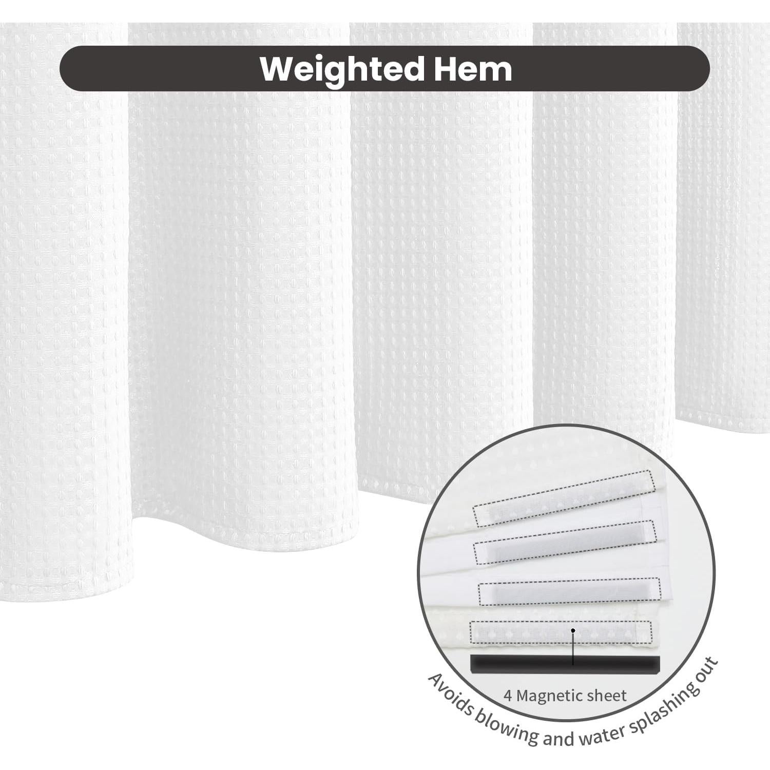 Cortina de Ducha INHOUSOLU 72x84" Sin Ganchos 100% Poliéster