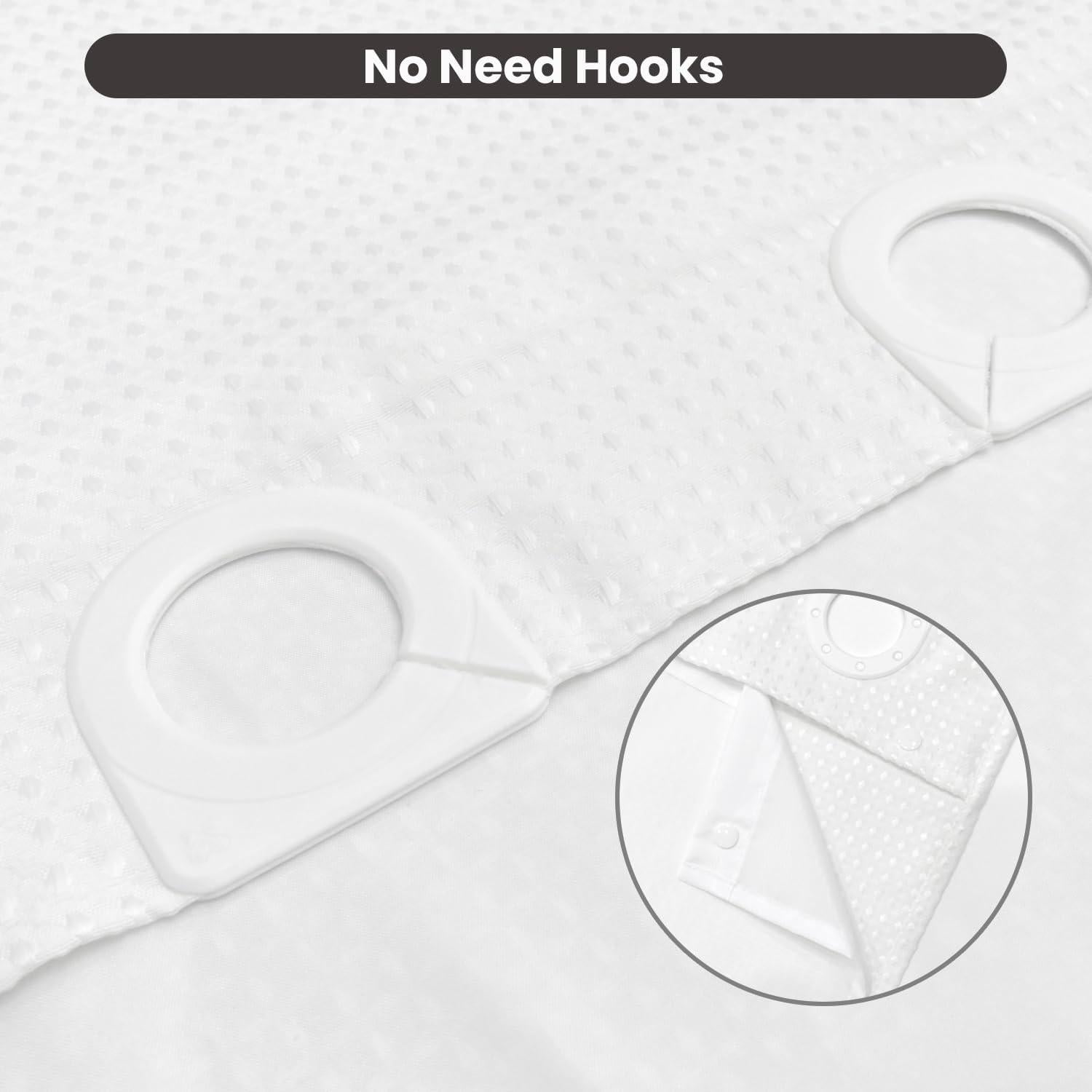 Cortina de Ducha INHOUSOLU 72x84" Sin Ganchos 100% Poliéster