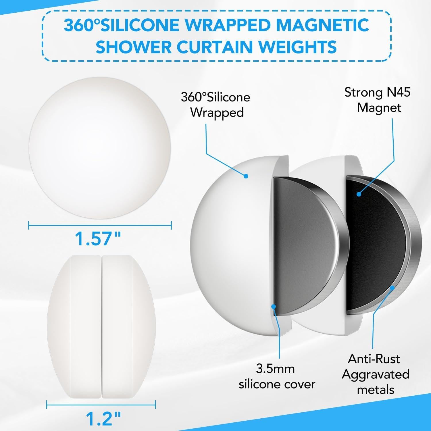 Pesas para Cortinas de Ducha YixangDD - 8 Paquetes de Goma