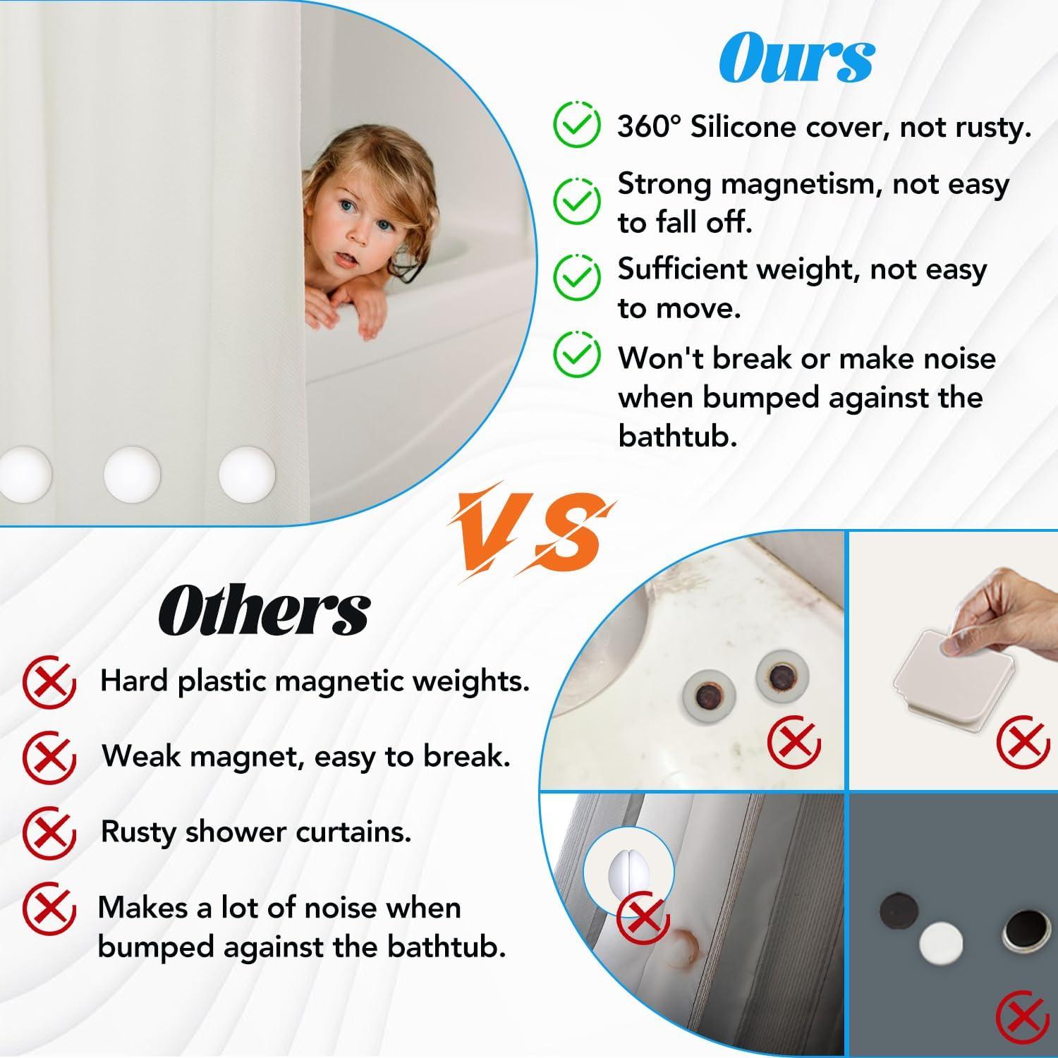 Pesas para Cortinas de Ducha YixangDD - 8 Paquetes de Goma