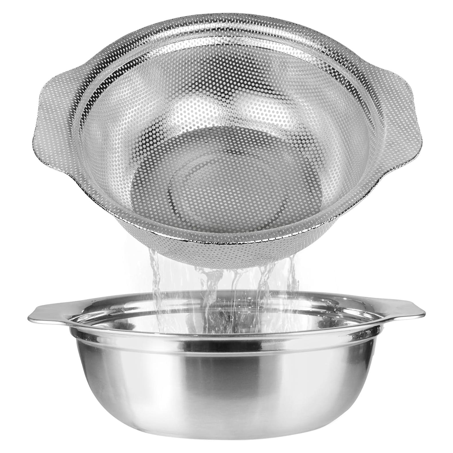 Colador de Acero Inoxidable POPGRADE 2.5QT con Tazón Mezclador