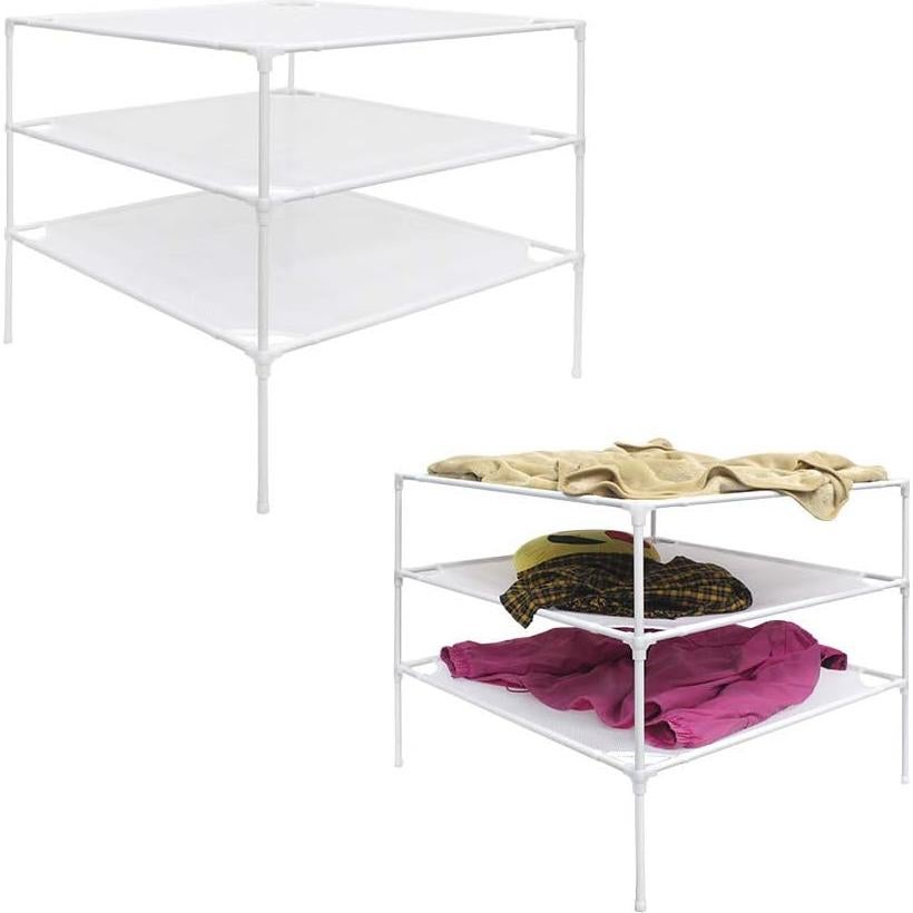Estante Secador de Suéteres Growsun 6 Capas Malla 121.92 cm Blanco