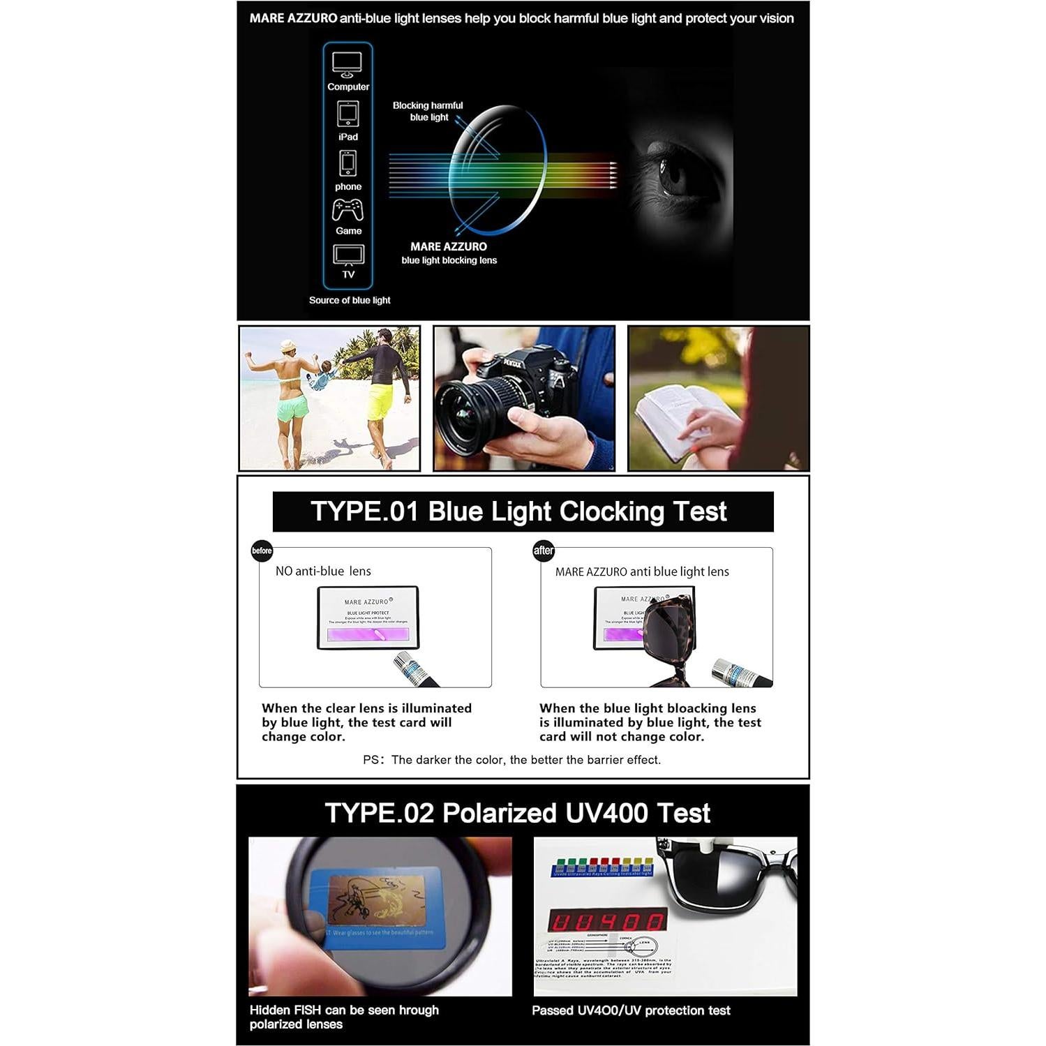 Gafas de Lectura MARE AZZURO UV400 Mujeres 50mm Marrón