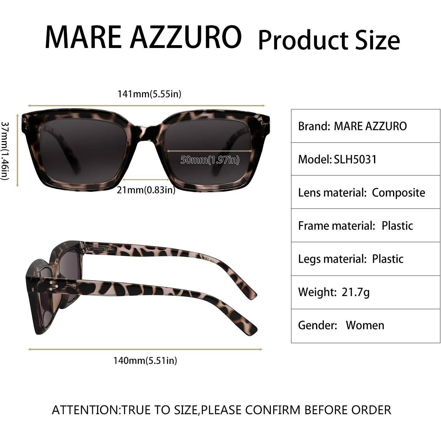 Gafas de Lectura MARE AZZURO UV400 Mujeres 50mm Marrón