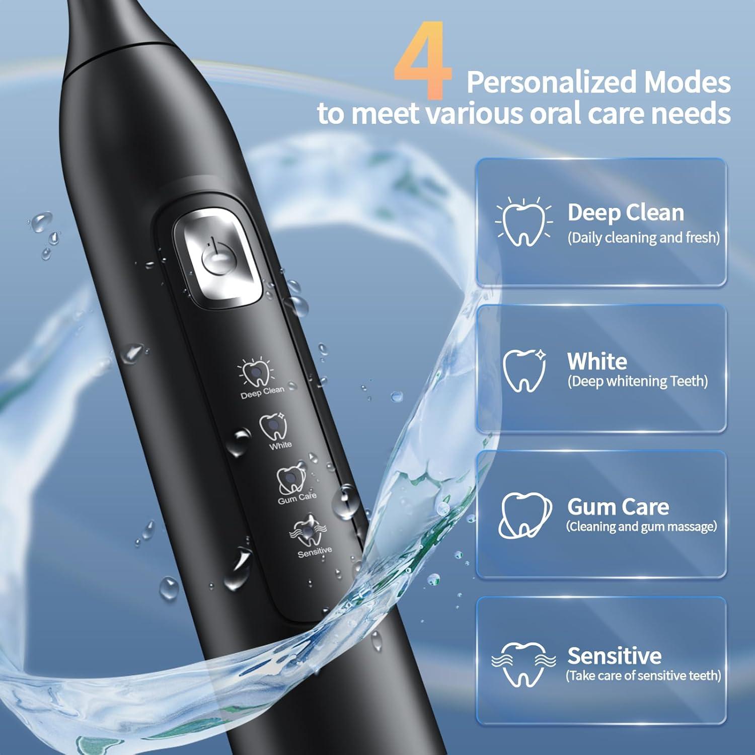 Cepillo de Dientes Eléctrico OasiSmile Sonic 42000 VPM Negro