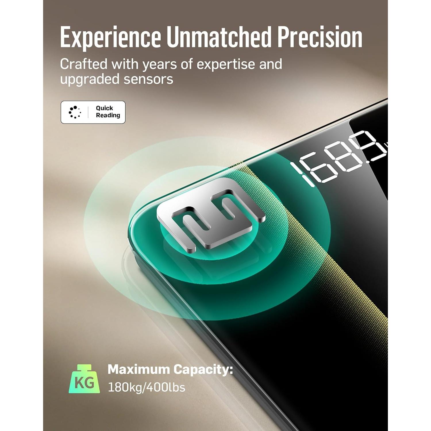 Báscula Digital de Baño RunStar BG2403, 181kg, Pantalla LED