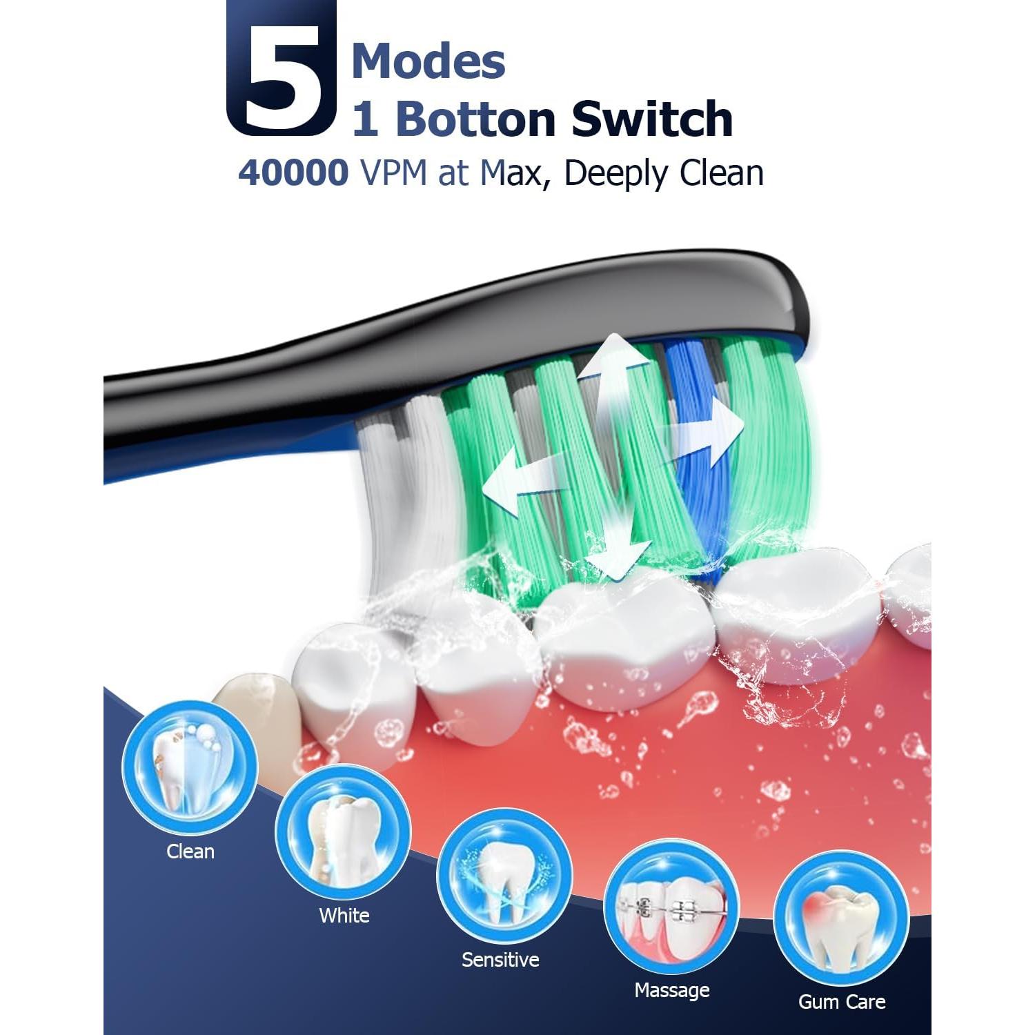 Cepillo de dientes eléctrico OILSAO con irrigador 600ml - 5 modos