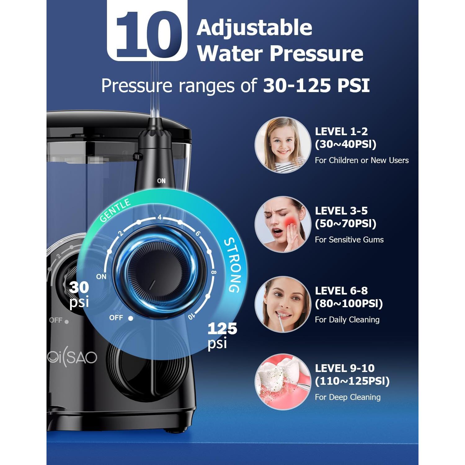 Cepillo de dientes eléctrico OILSAO con irrigador 600ml - 5 modos