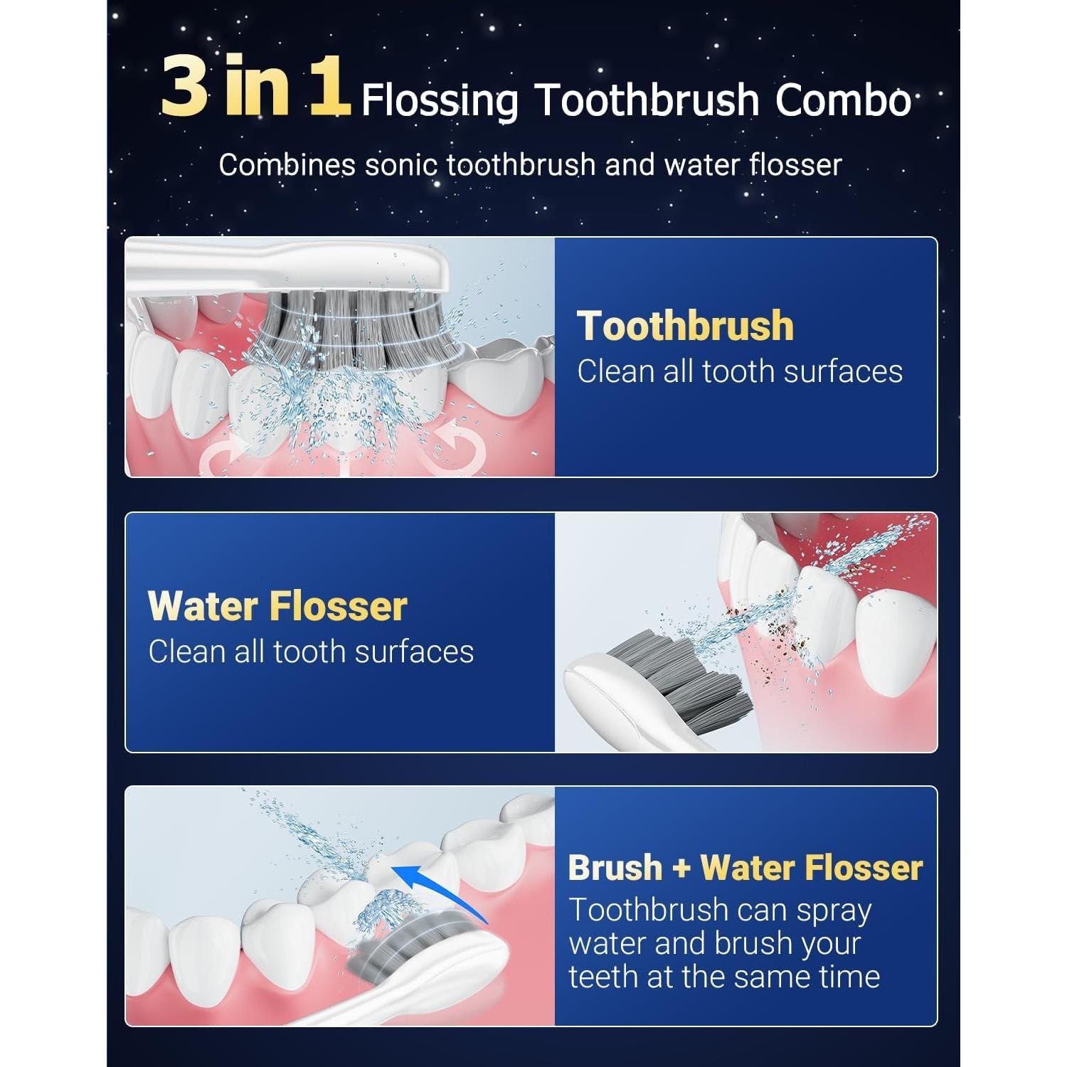 Cepillo de dientes eléctrico CNAPES con irrigador 3 en 1 0.5L
