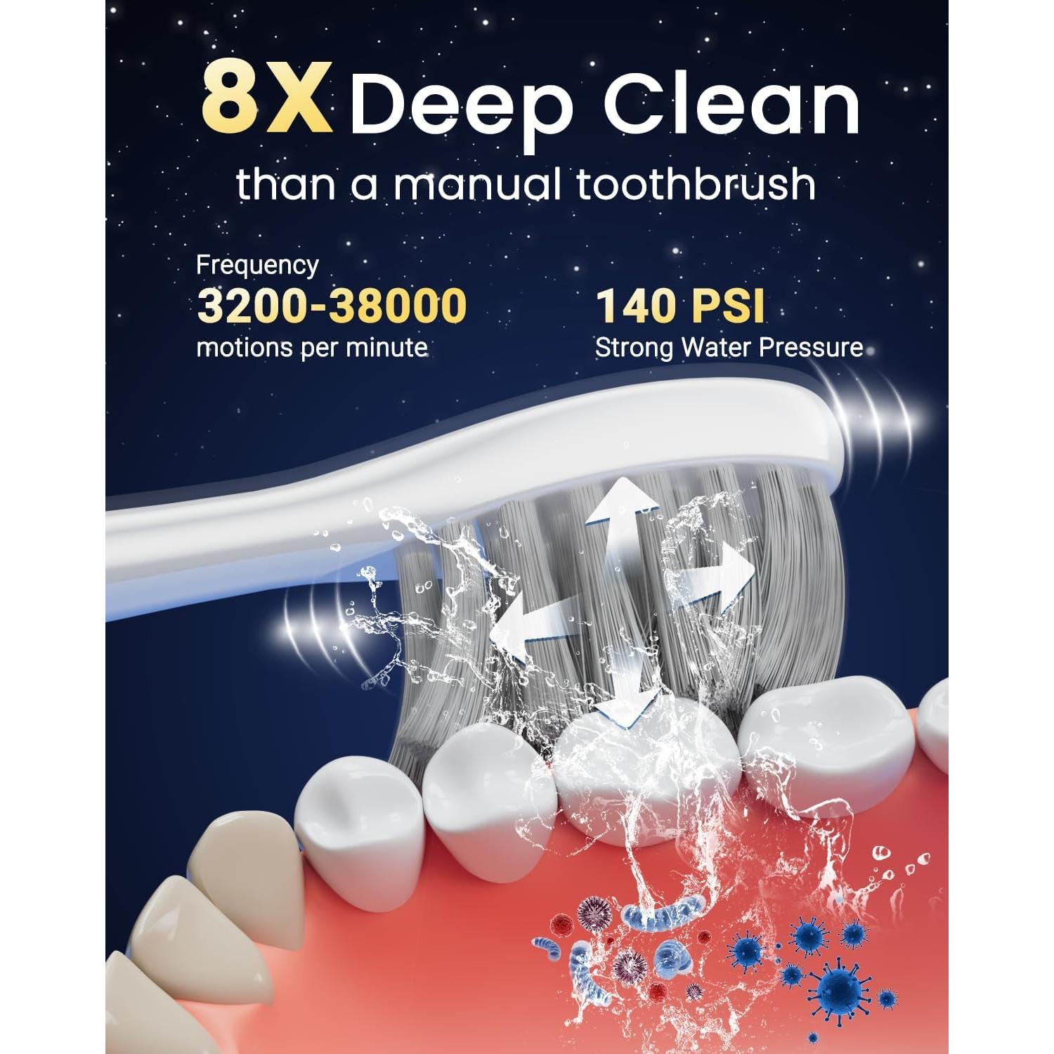 Cepillo de dientes eléctrico CNAPES con irrigador 3 en 1 0.5L