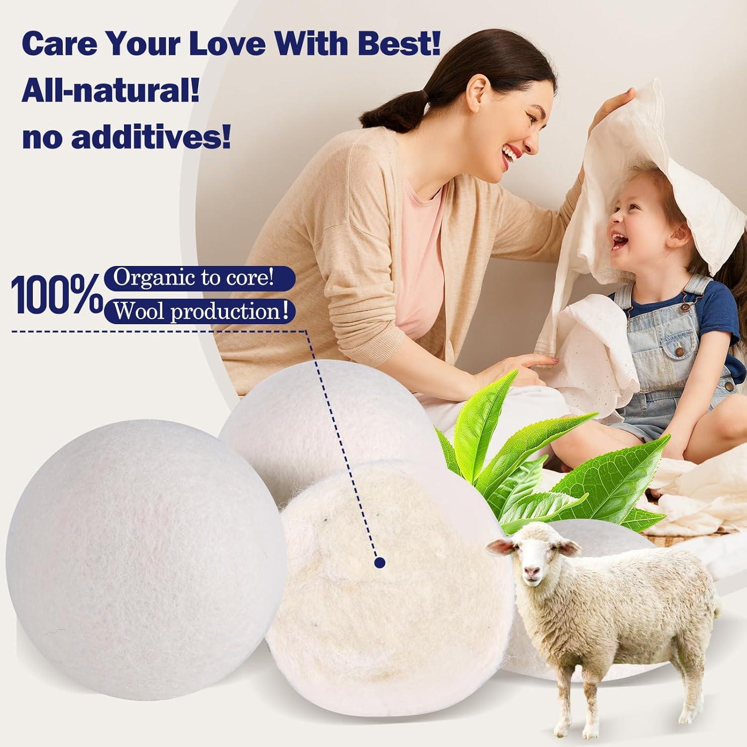 Bolas de Secadora de Lana Gnvop 6-Pack 6.1 cm Ecológicas