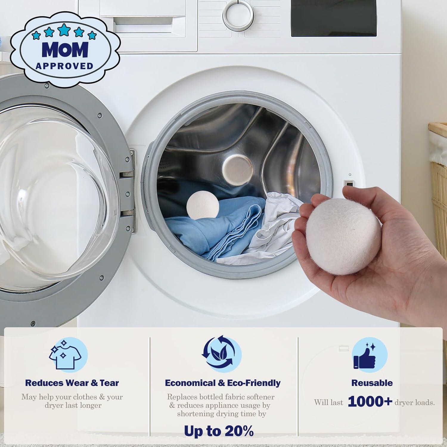 Bolas de Secadora de Lana Gnvop 6-Pack 6.1 cm Ecológicas