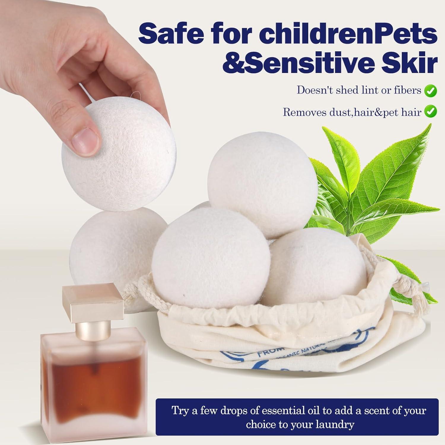 Bolas de Secadora de Lana Gnvop 6-Pack 6.1 cm Ecológicas