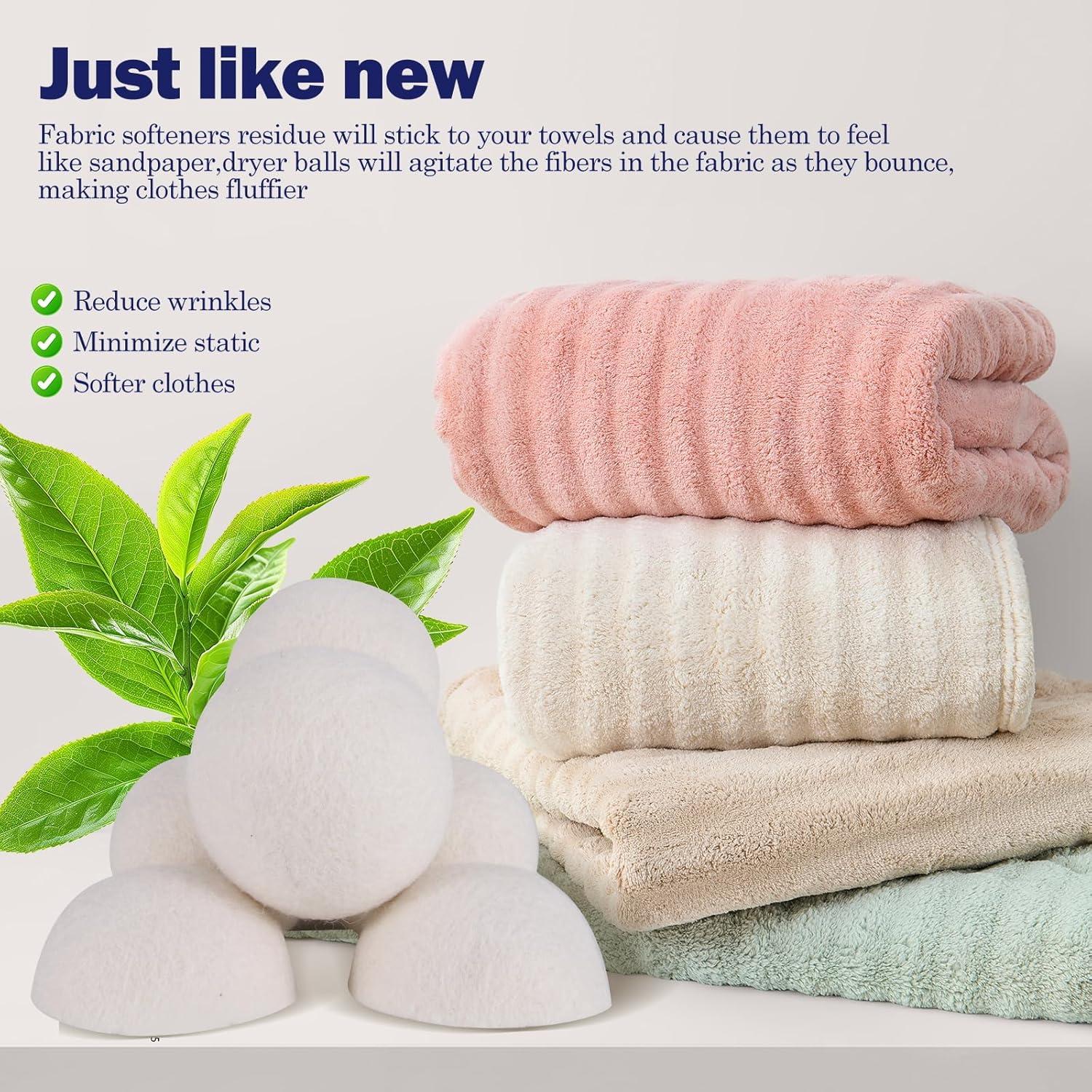 Bolas de Secadora de Lana Gnvop 6-Pack 6.1 cm Ecológicas