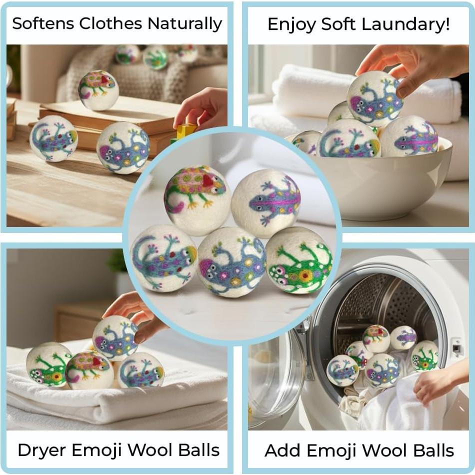 Bolas de Secado de Lana Ezhippie - 6 XL Reutilizables