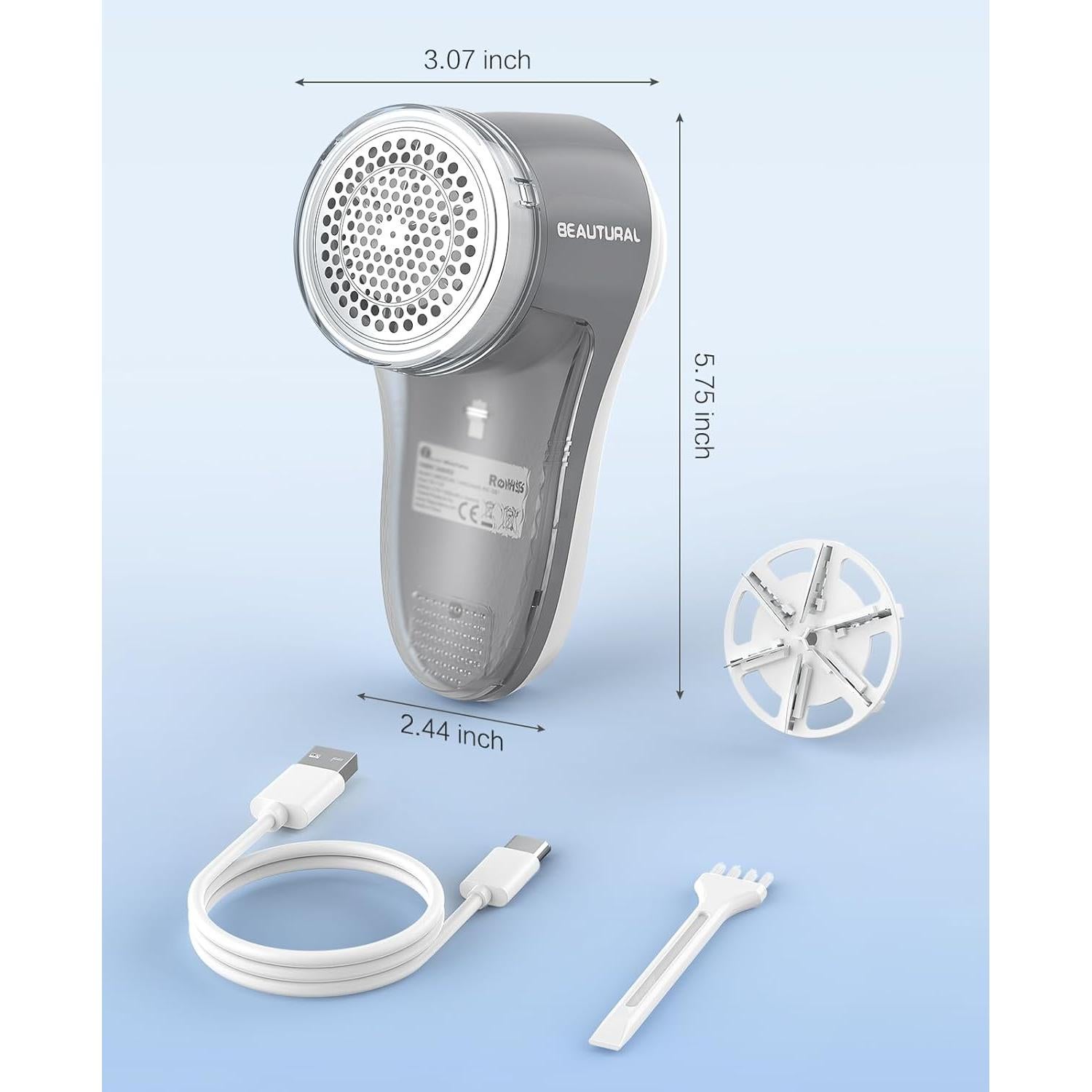 Quitapelusas Eléctrico BEAUTURAL 1-MR02NA10 Recargable 6 Hojas