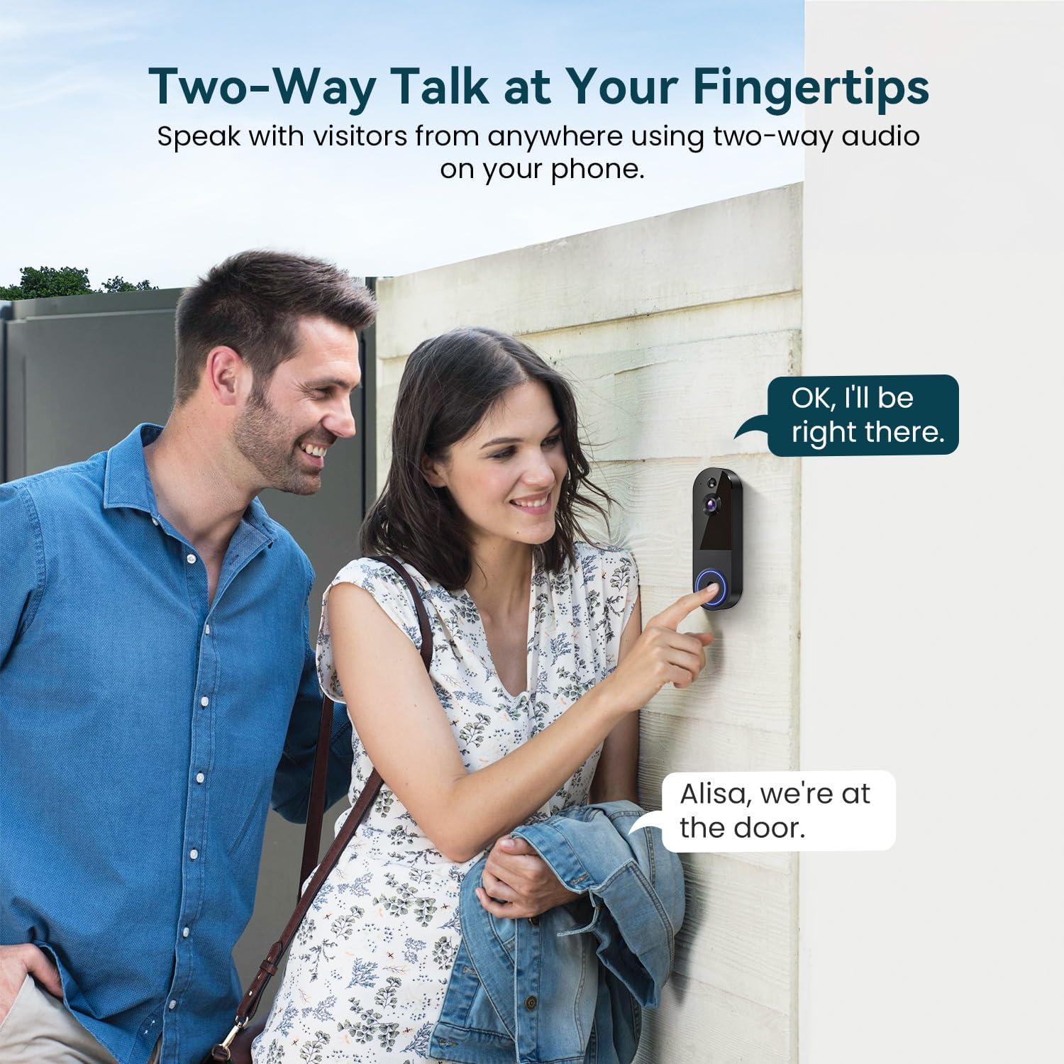 Cámara de Timbre de Video Wi-Fi ClipBlur T52 1080p con Audio Bidireccional