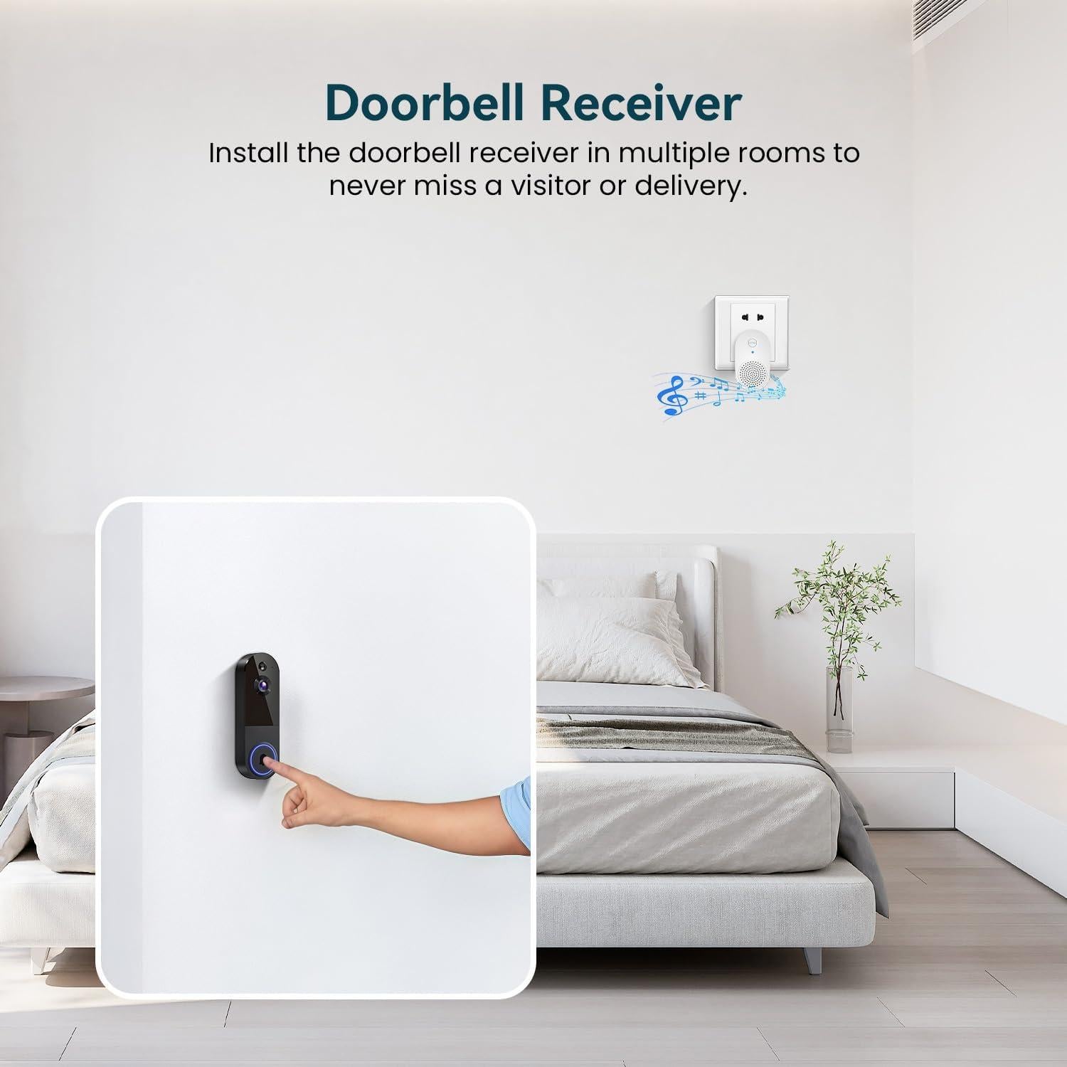 Cámara de Timbre de Video Wi-Fi ClipBlur T52 1080p con Audio Bidireccional