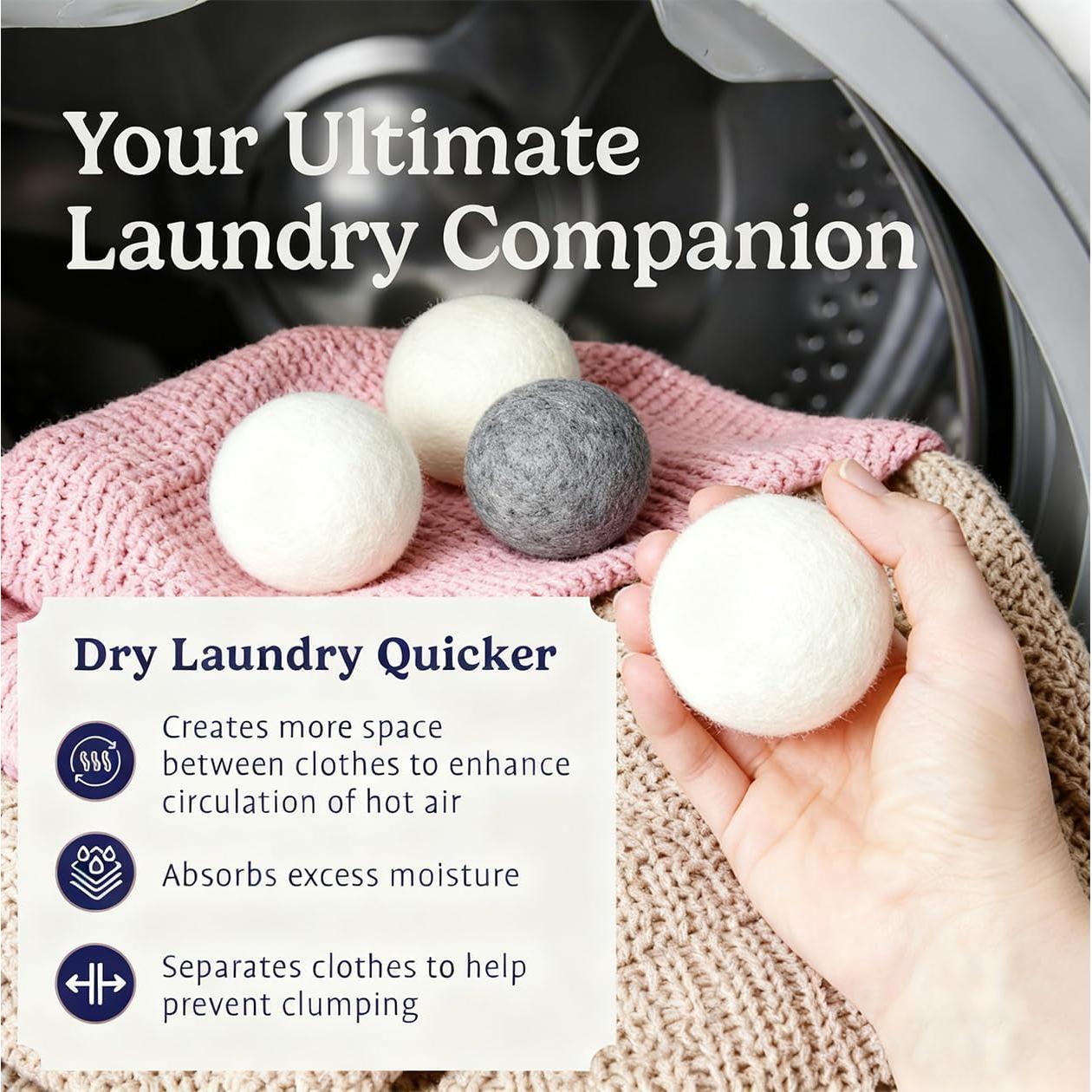 Bolas de Secado de Lana Genérico 6 Unidades 6 cm Reutilizables