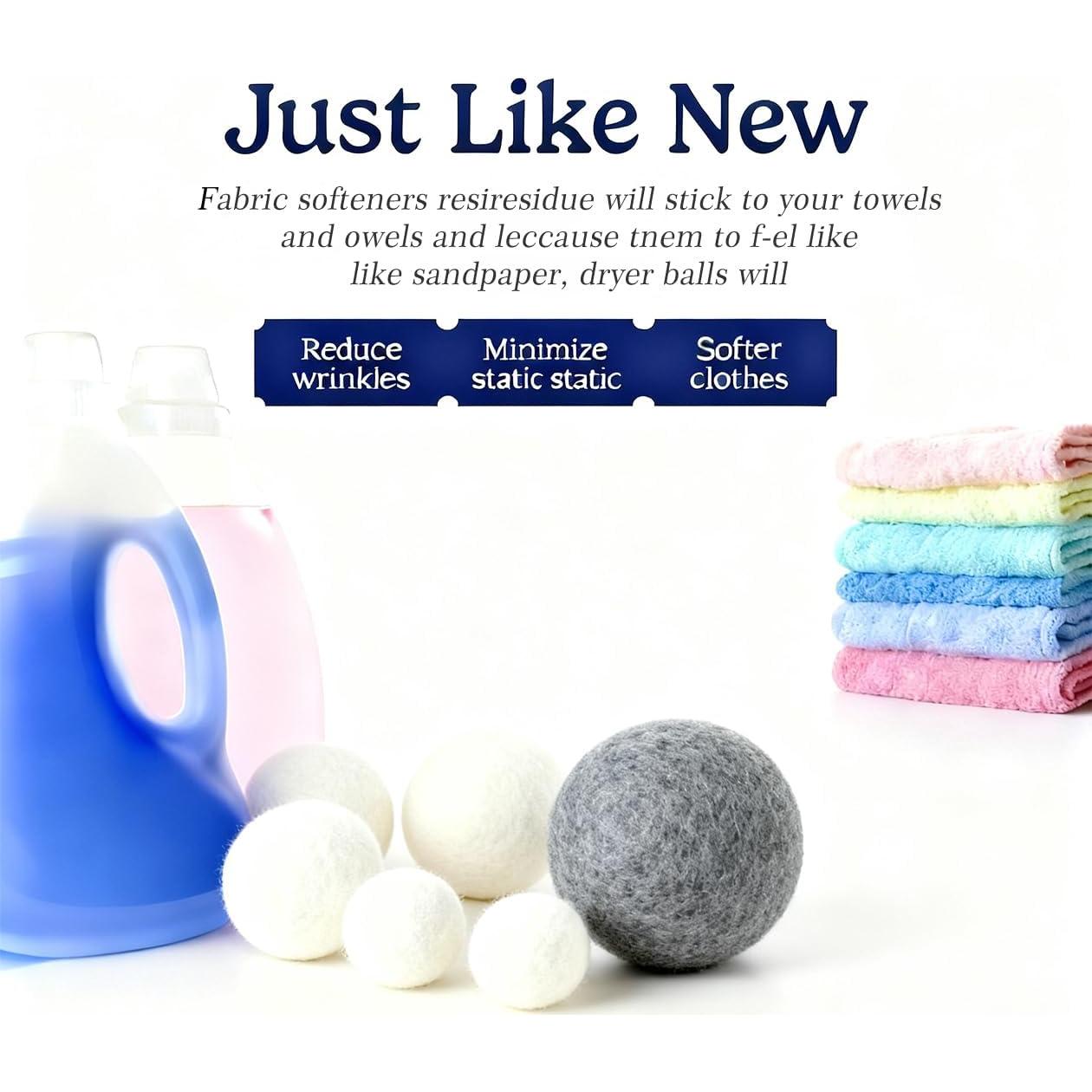 Bolas de Secado de Lana Genérico 6 Unidades 6 cm Reutilizables